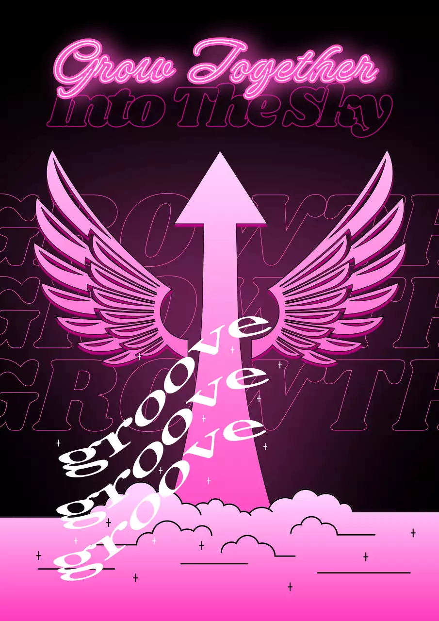 핑크 레트로 영감 포스터