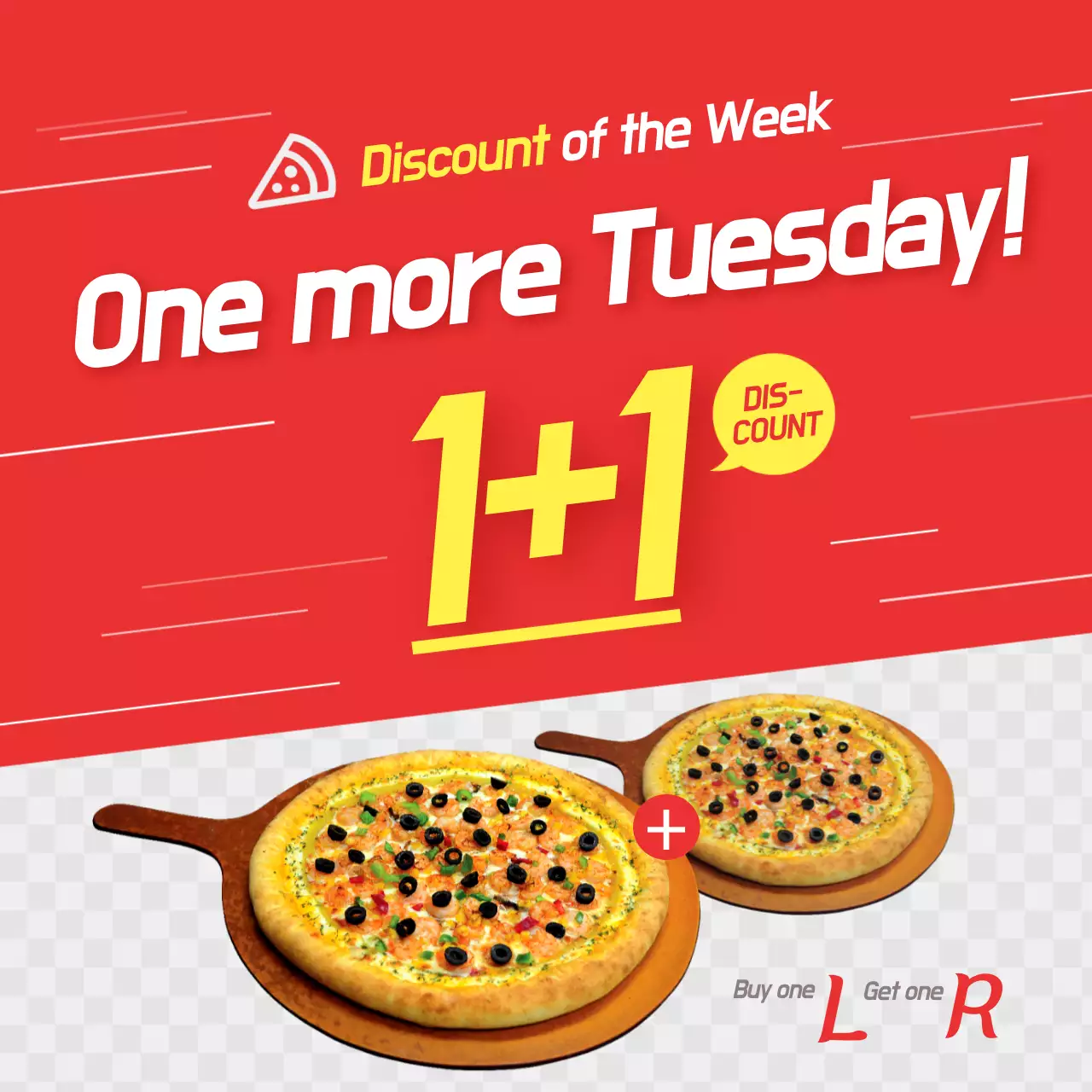 Red Trendy Pizza Promotion Instagram Post