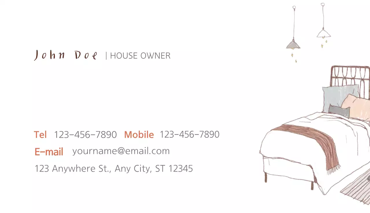 Beige Minimal Guesthouse Advertisement Business Card