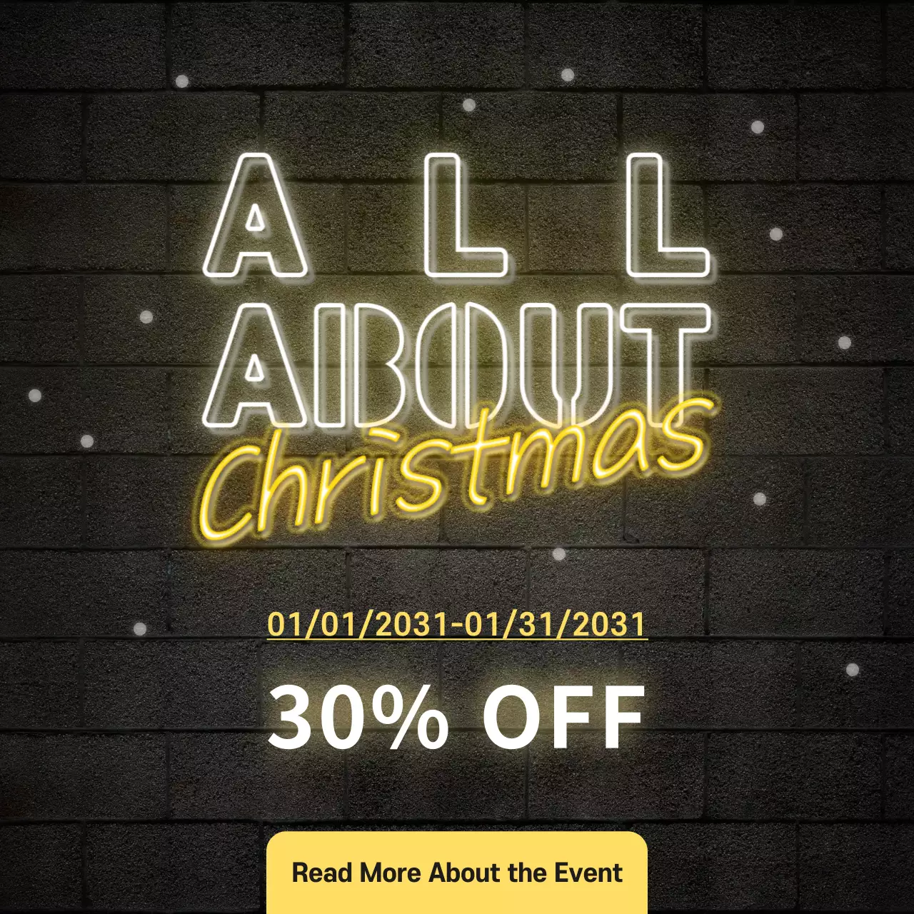 Yellow Retro Christmas Promotion Instagram Post