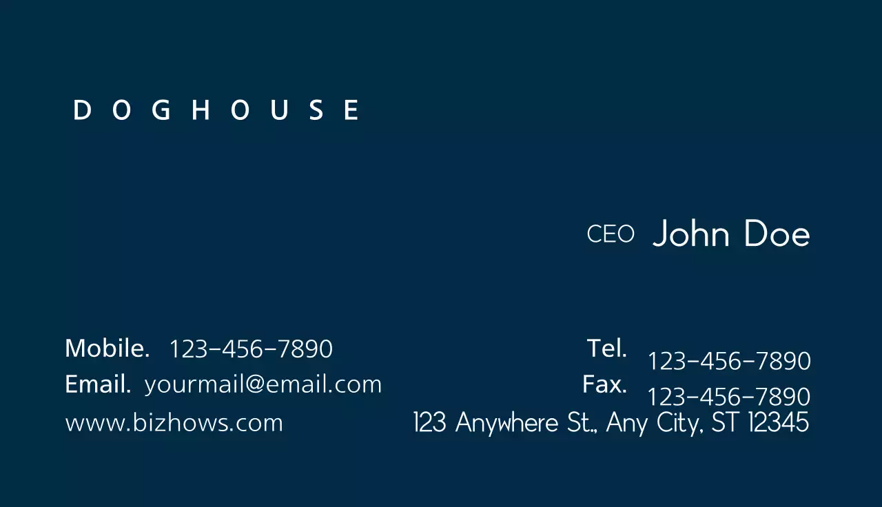 Blue Modern Pet Business Card