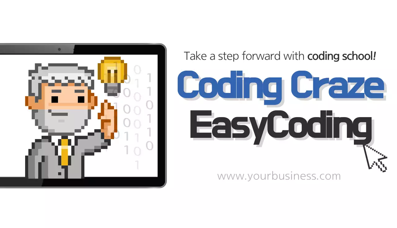 Blue Minimal Coding Promotion Business Card