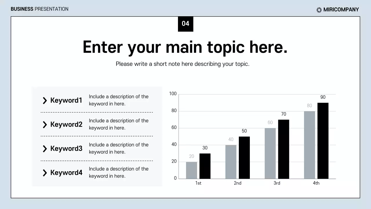 Clean business reports in light blue and black