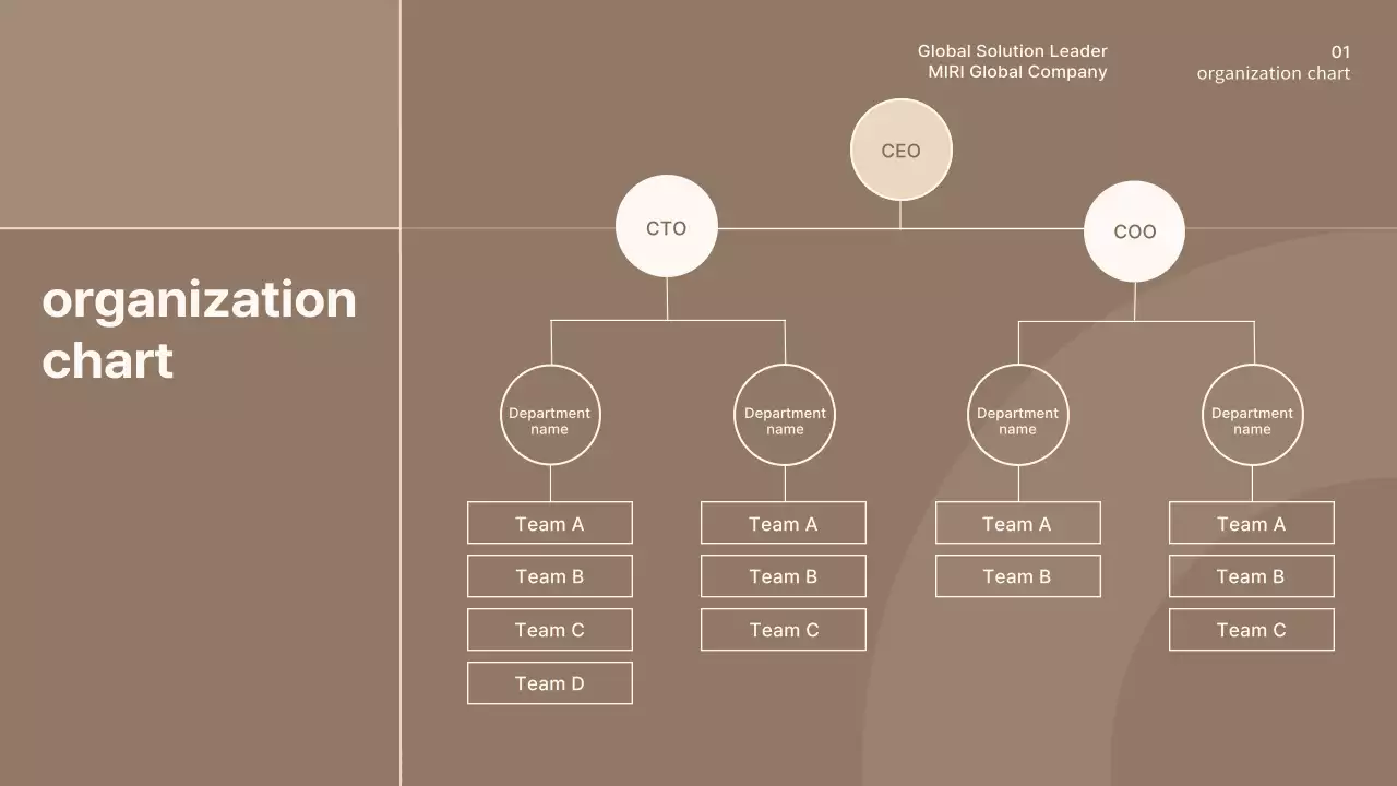 A simple brown and beige company profile