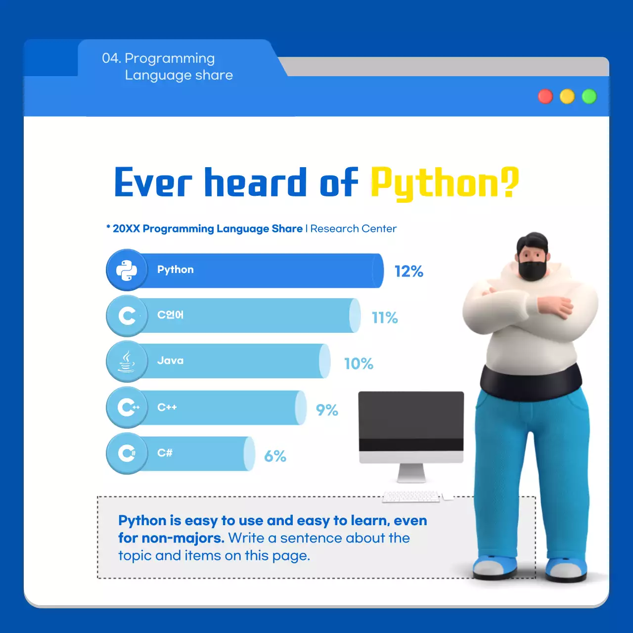 Blue Modern Coding Guide Instagram Carousel