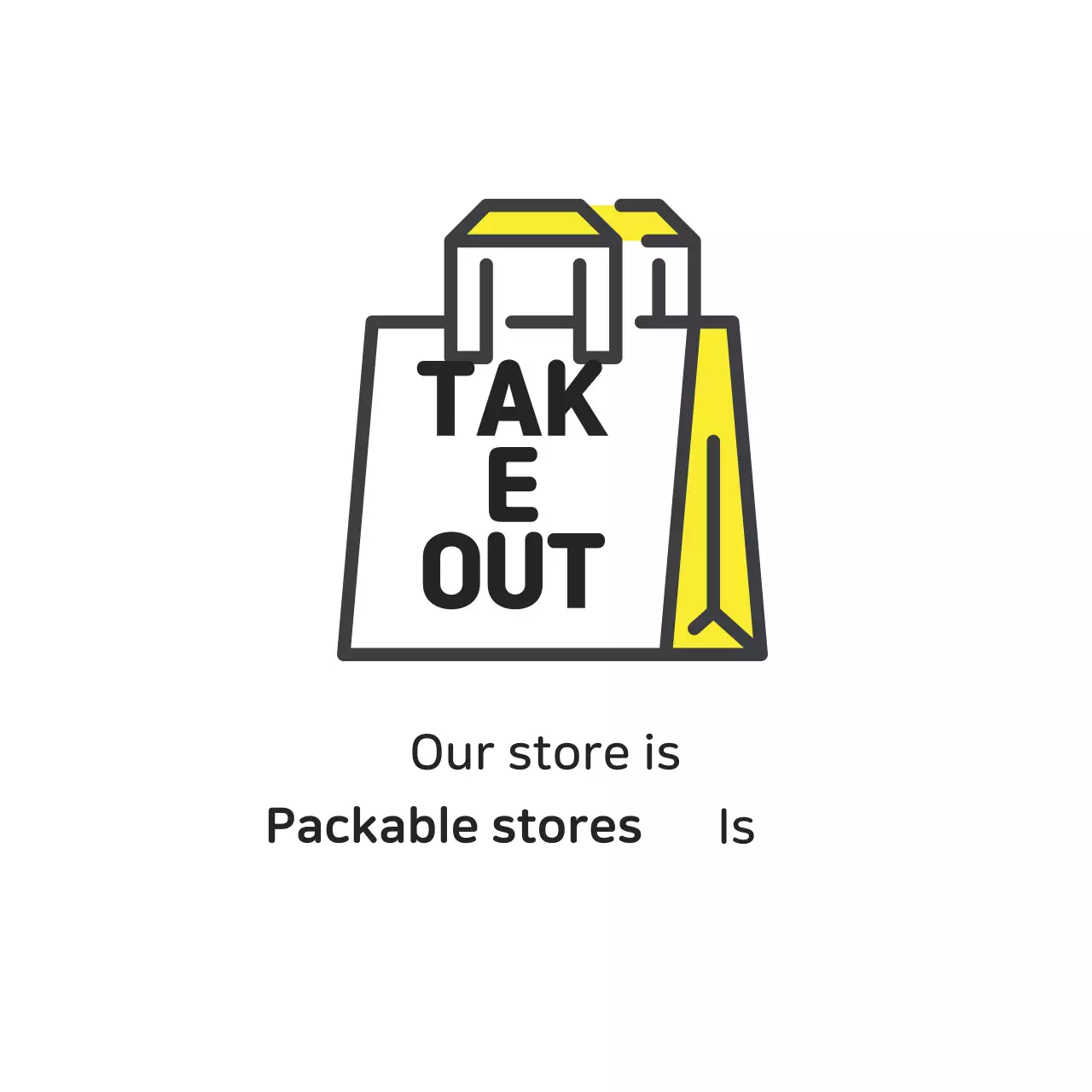 Yellow Illustrated Store Takeout Label