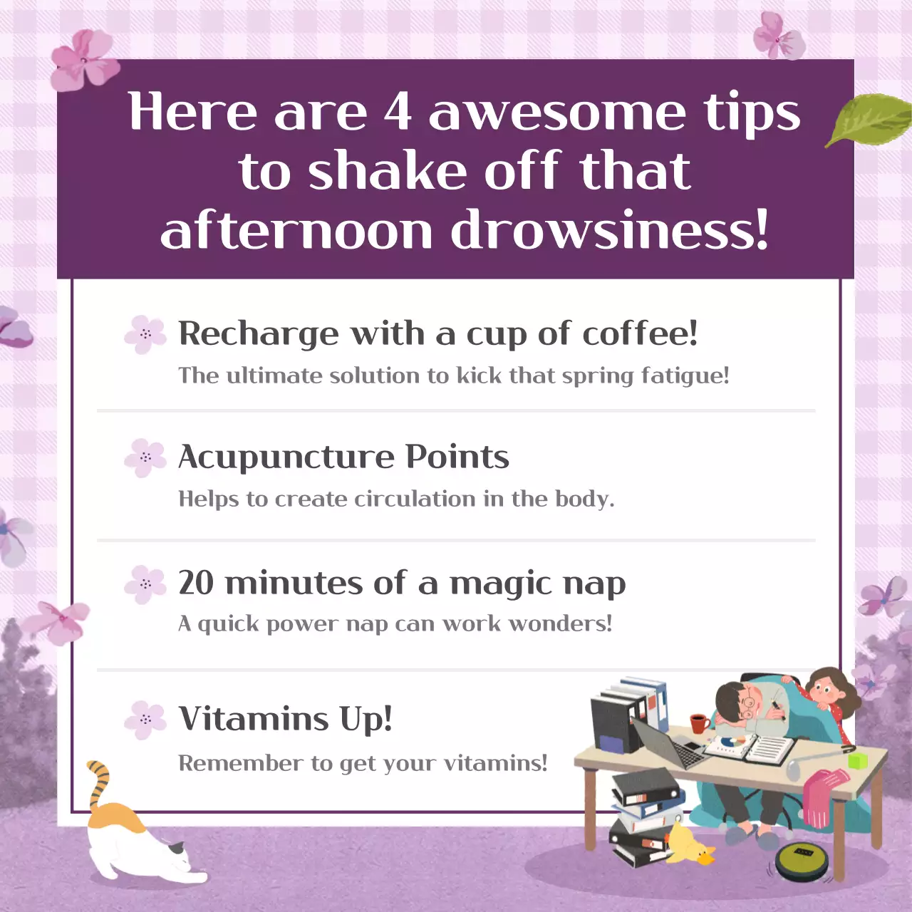 Purple Floral Health Guide Instagram Post