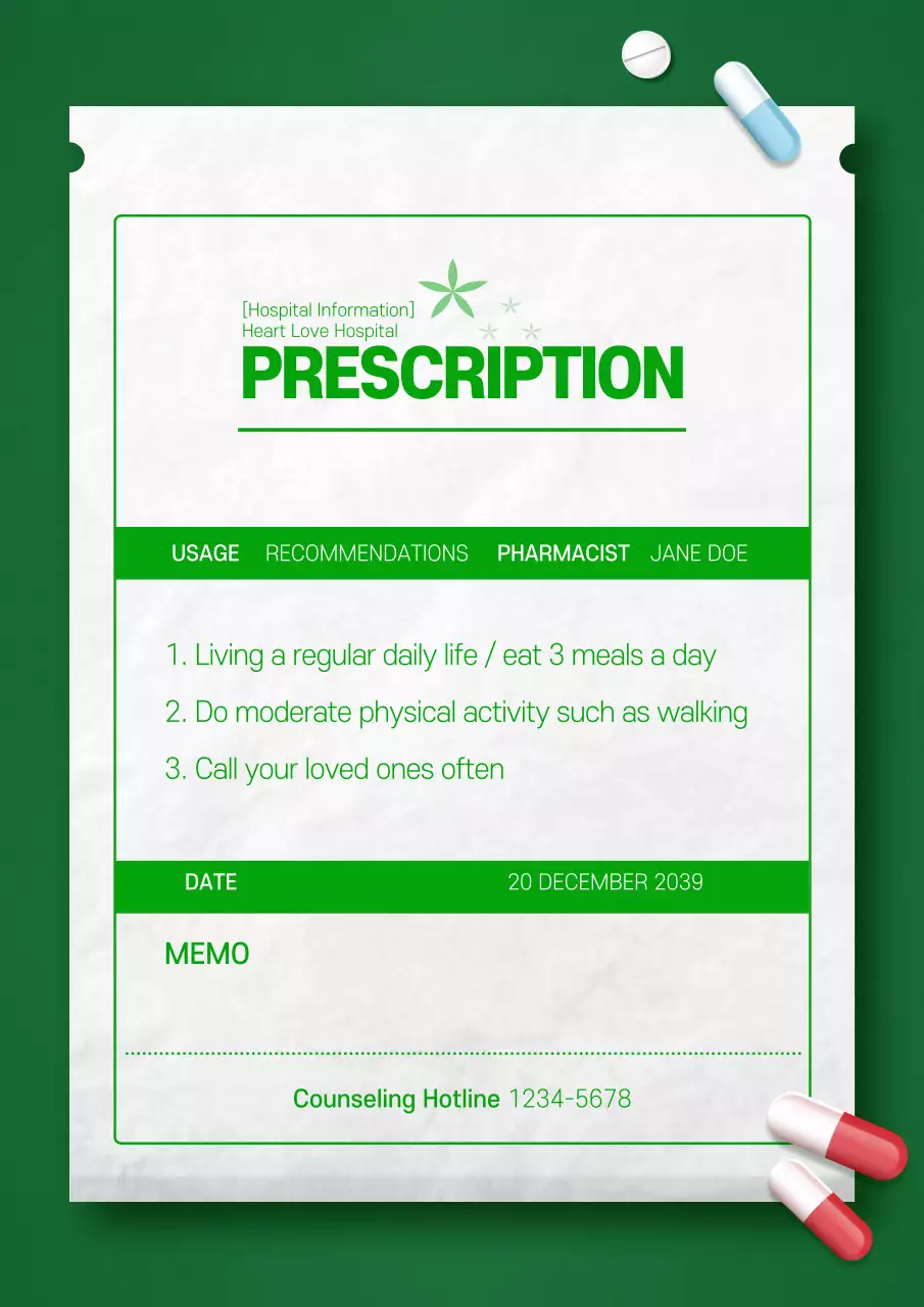 Green Minimal Health Guideline Poster