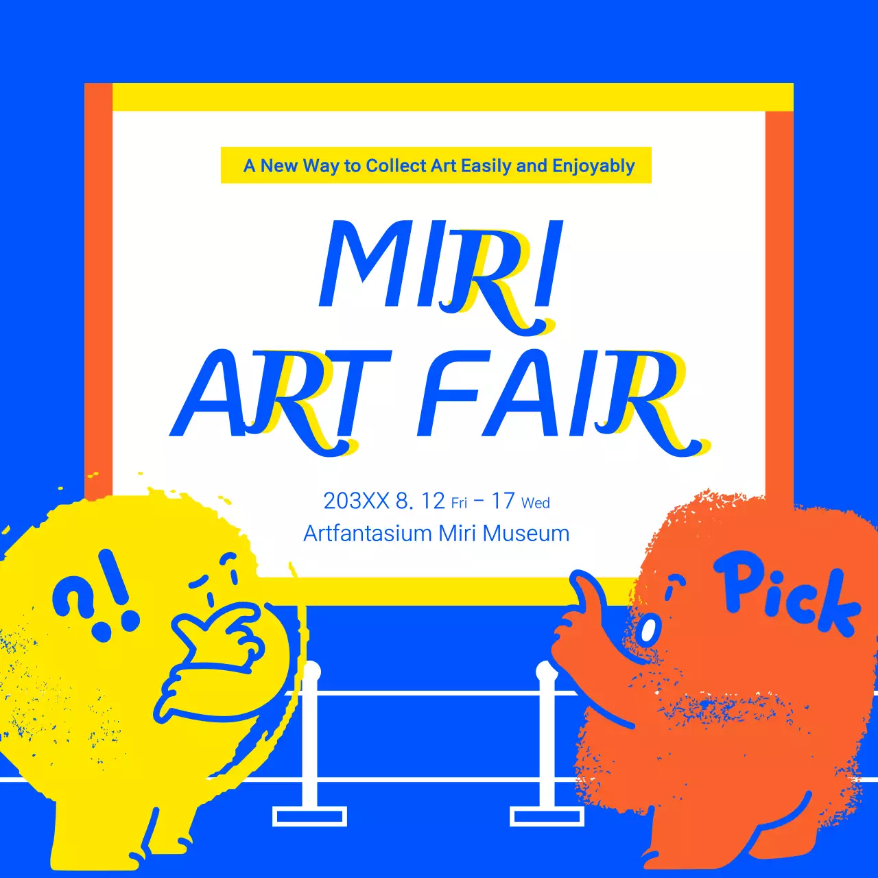 Blue Pop Art Exhibition Social Media Post