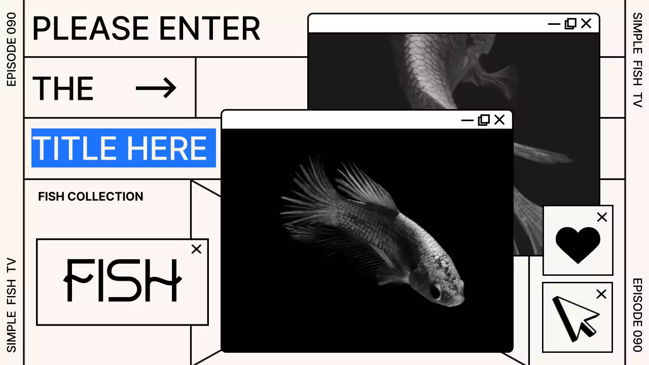 Black and Beige Grid Window Concept Keeping Fish