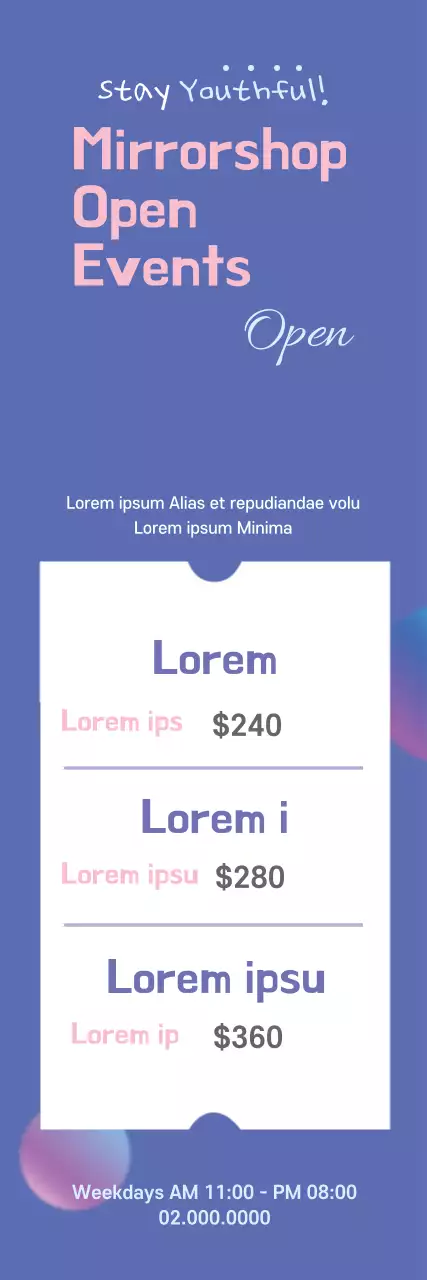 Banner de promoção de evento moderno azul