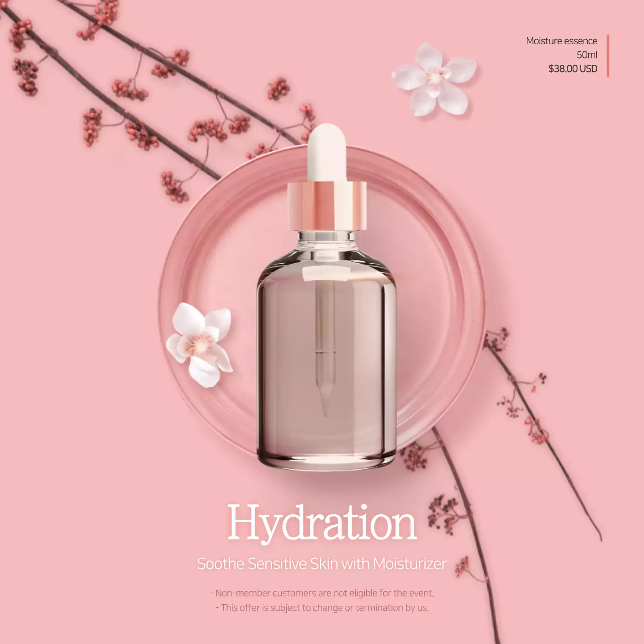 Pink Minimal Moisturizer Promotion Instagram Post