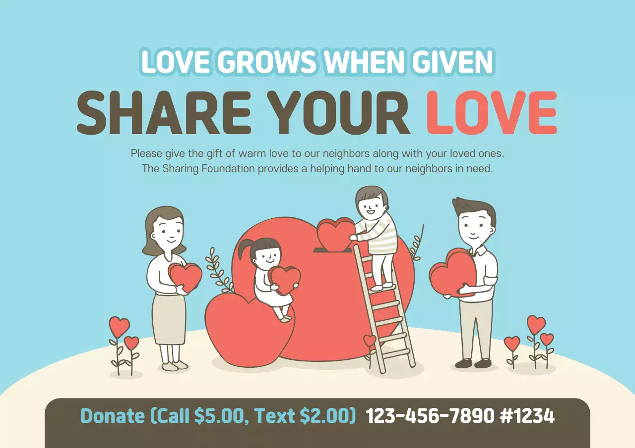 Blue Simple Charity Promotion Poster