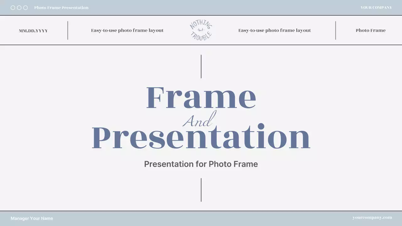 블루톤의 심플한 비즈니스 사진 프레임