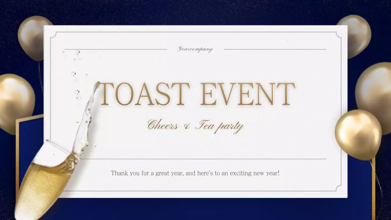 Blue Elegant Party Invitation Presentation