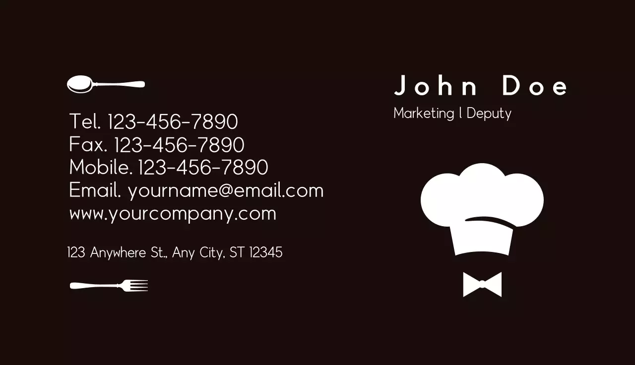 Chef business cards
