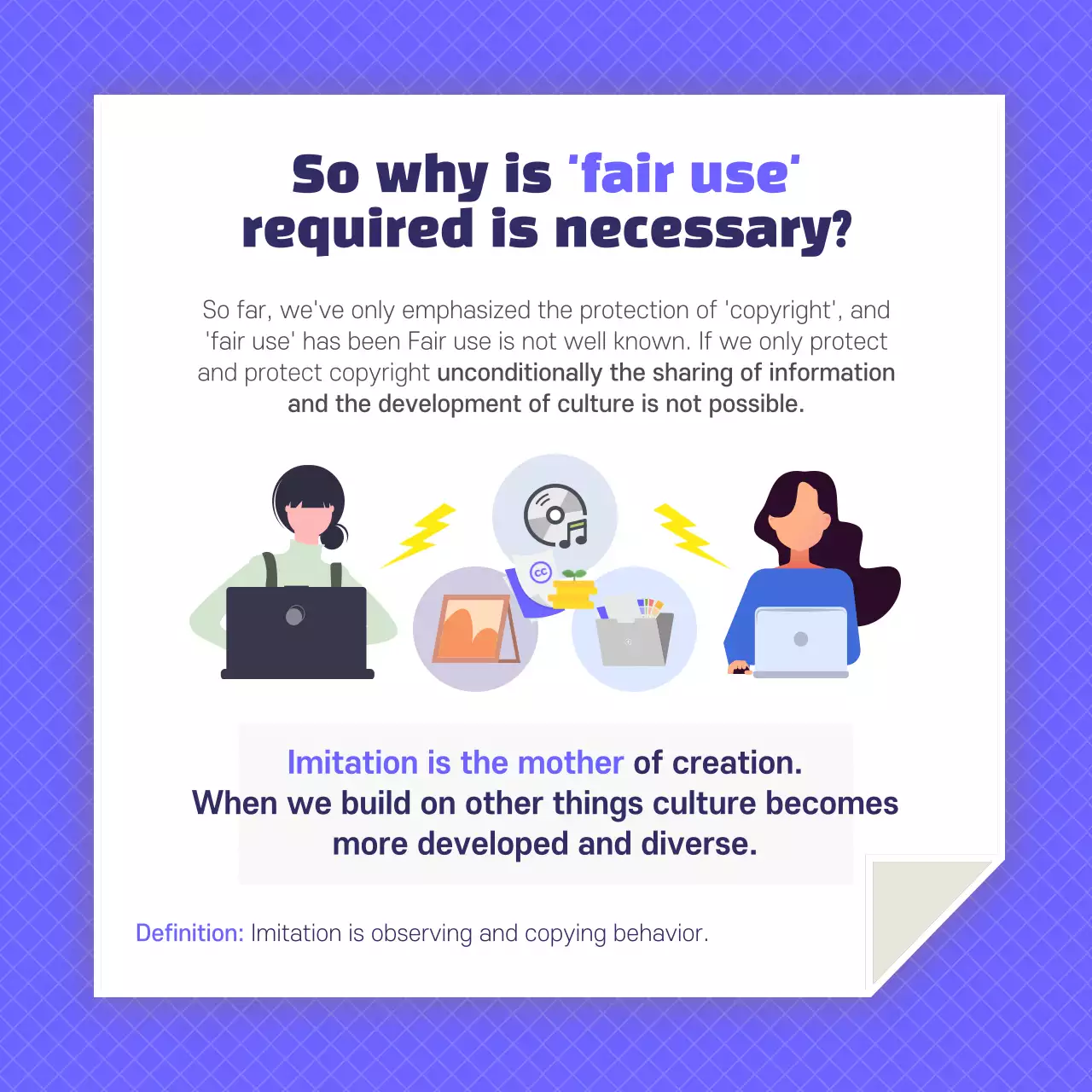 Purple Modern Fair Use Promotion Instagram Carousel