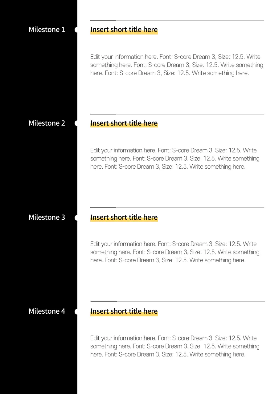 Black Modern Project Plan Layout