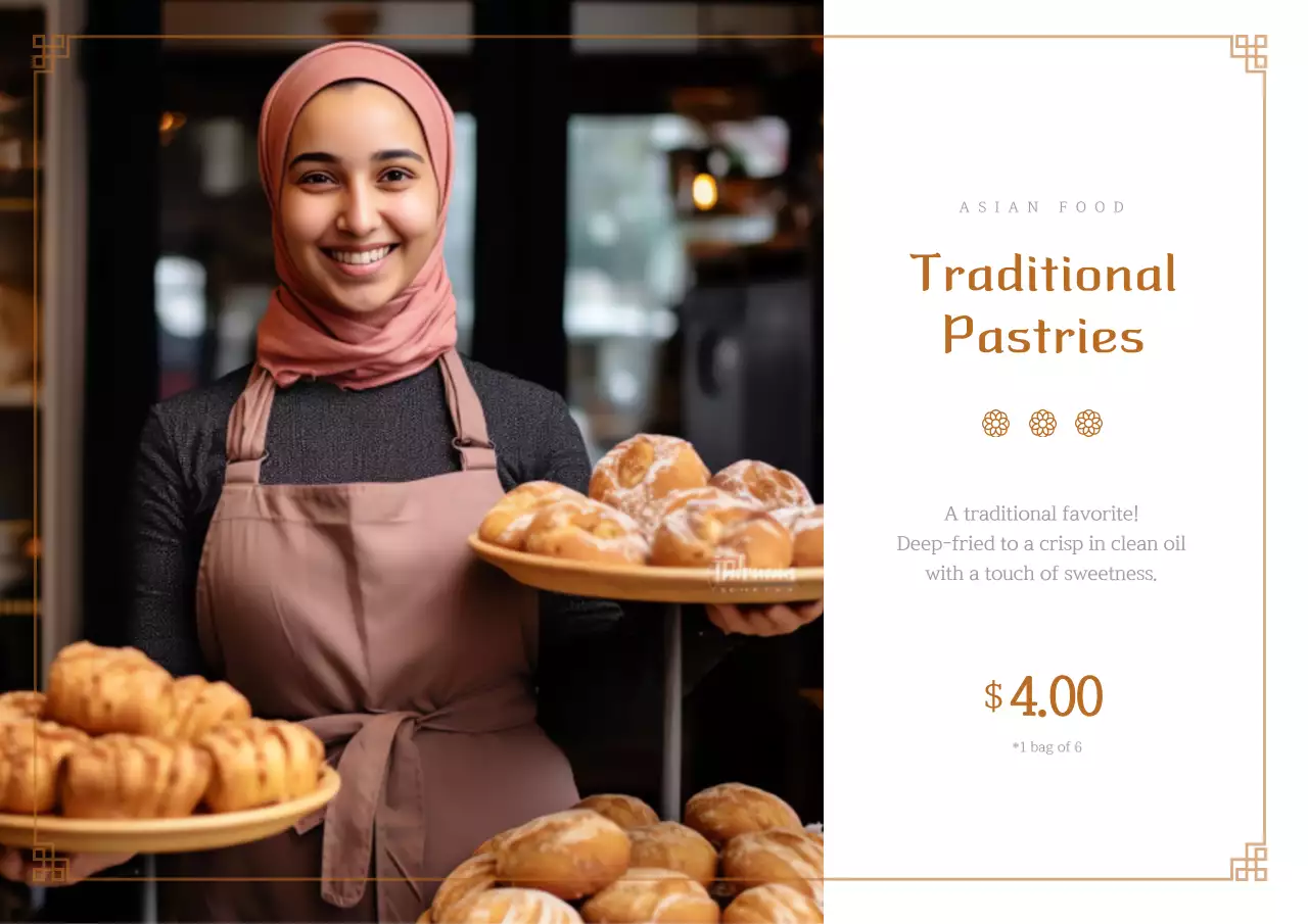 Beige Traditional Pastries Advertisement Poster