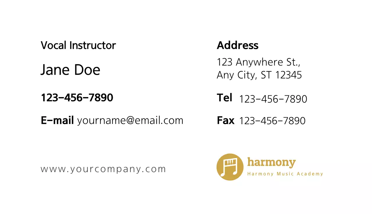 Gold Modern Music Business Card