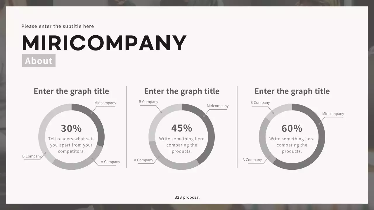 Corporate B2B proposal presentation in black and gray tones