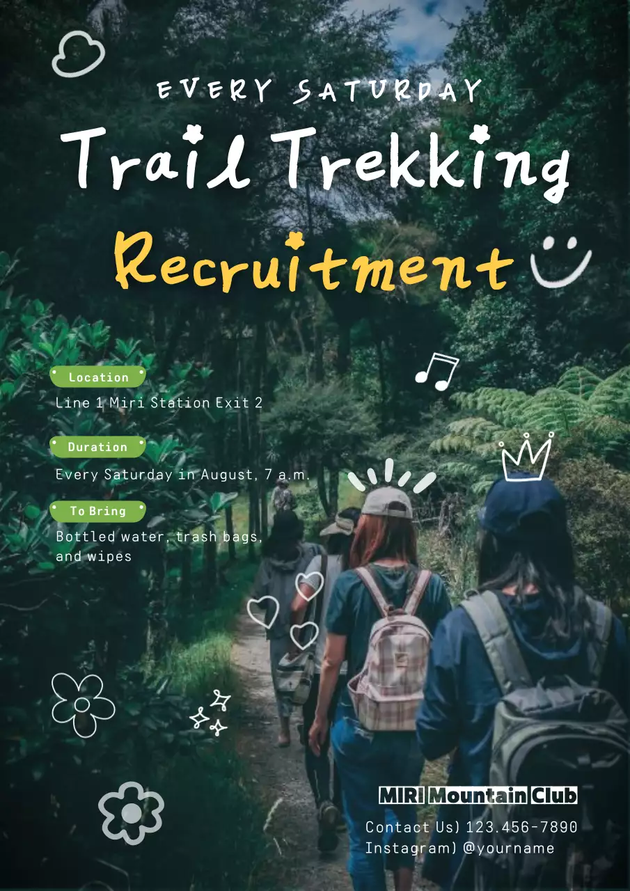 그린 러스틱 트레킹 모집 포스터