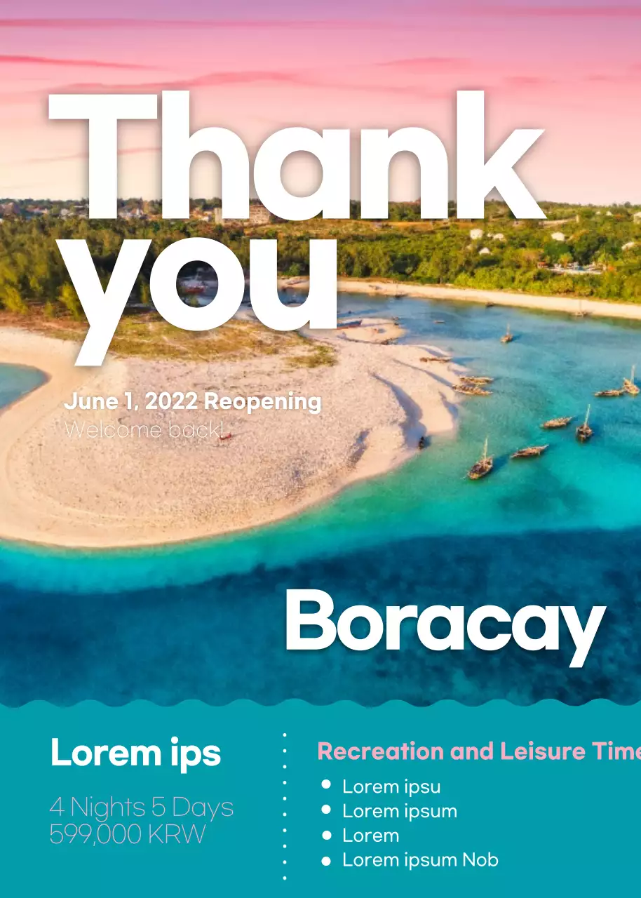 Poster Promosi Perjalanan Modern Berwarna Pink