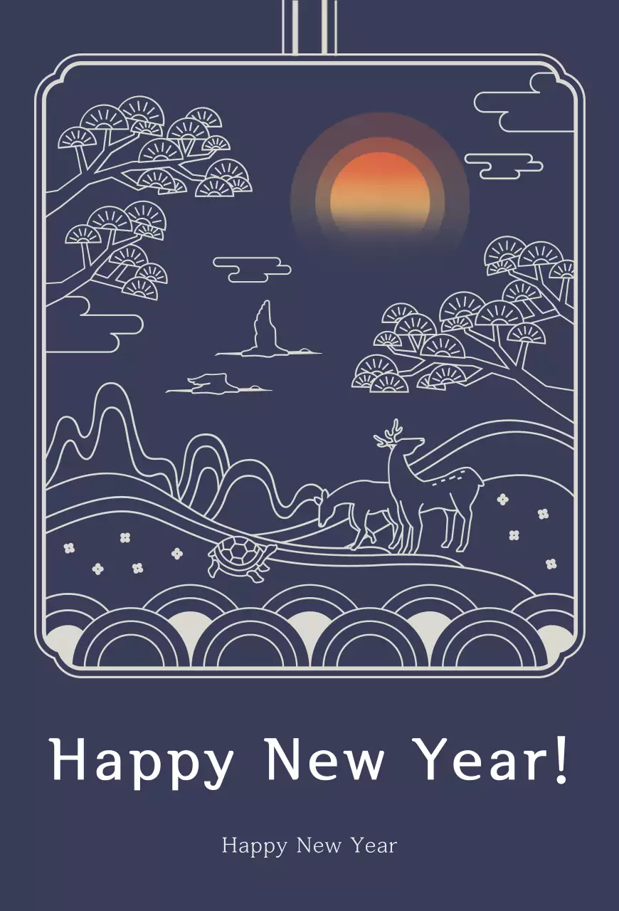 Luxurious greeting card in navy blue