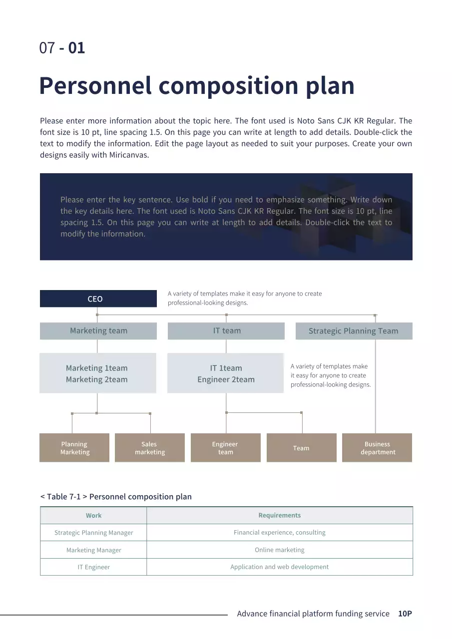 Simple Business in Navy Blue Corporate Finance P2P Business Plan