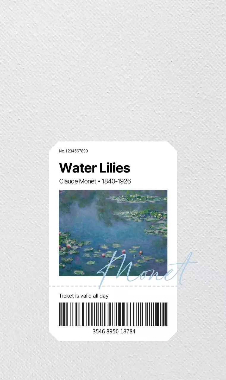 Sleek typography and masterpiece photography in a ticket concept