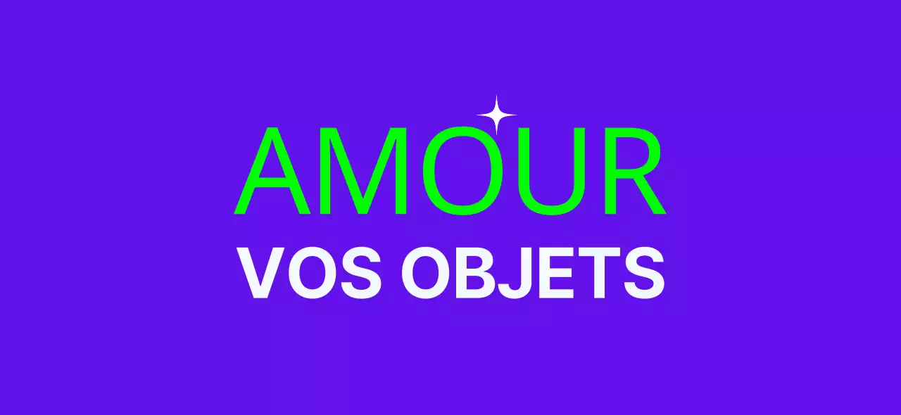 Marchandise avec illustrations pailletées et texte en violet et menthe.