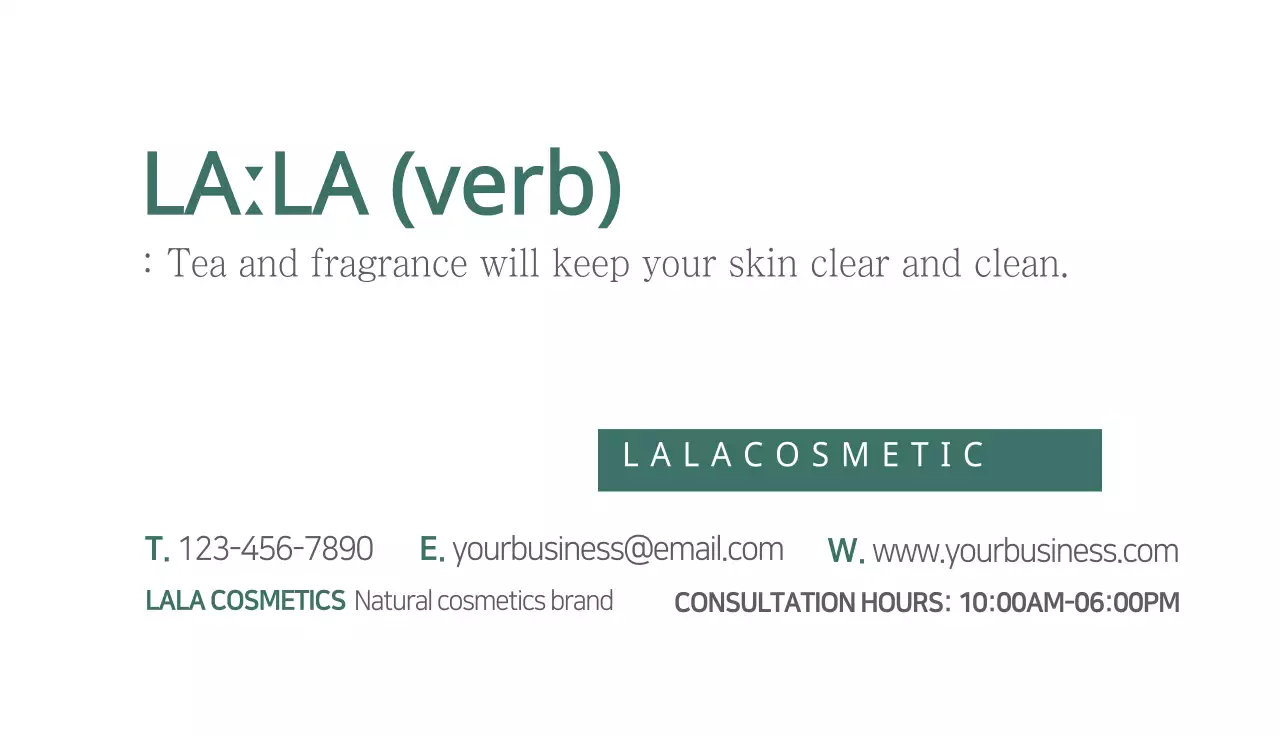 Green Botanical Cosmetics Promotion Business Card
