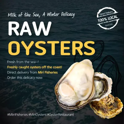 Black Modern Seafood Promotion Social Media Post