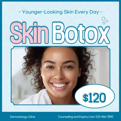 Blue Modern Skincare Promotion Instagram Post