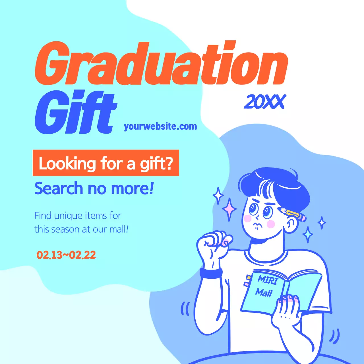 Blue Trendy Graduation Promotion Instagram Post