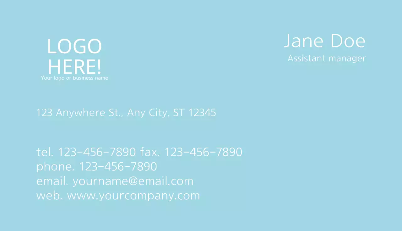 Light Minimalist Business Card