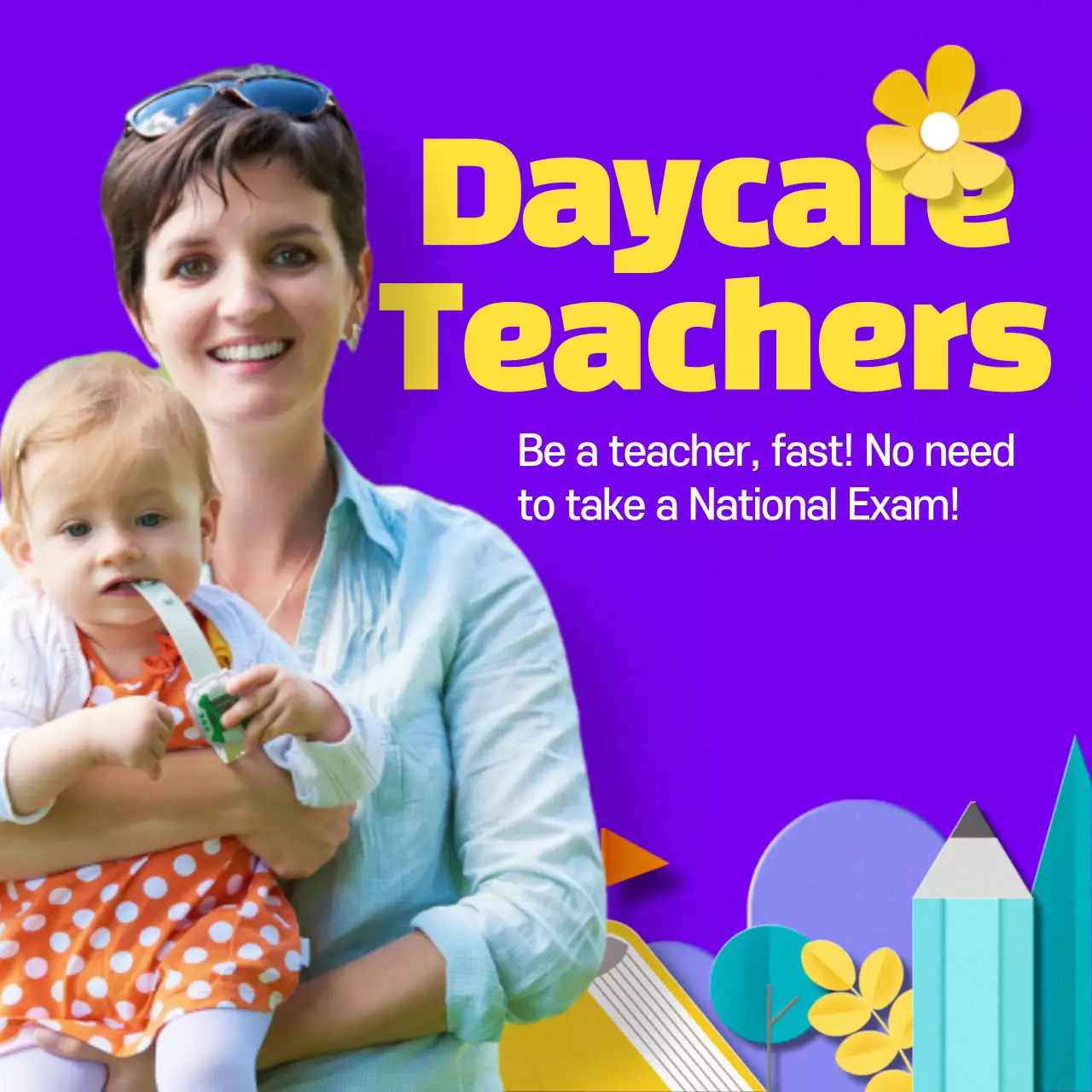 Purple Modern Daycare Advertisement Instagram Post