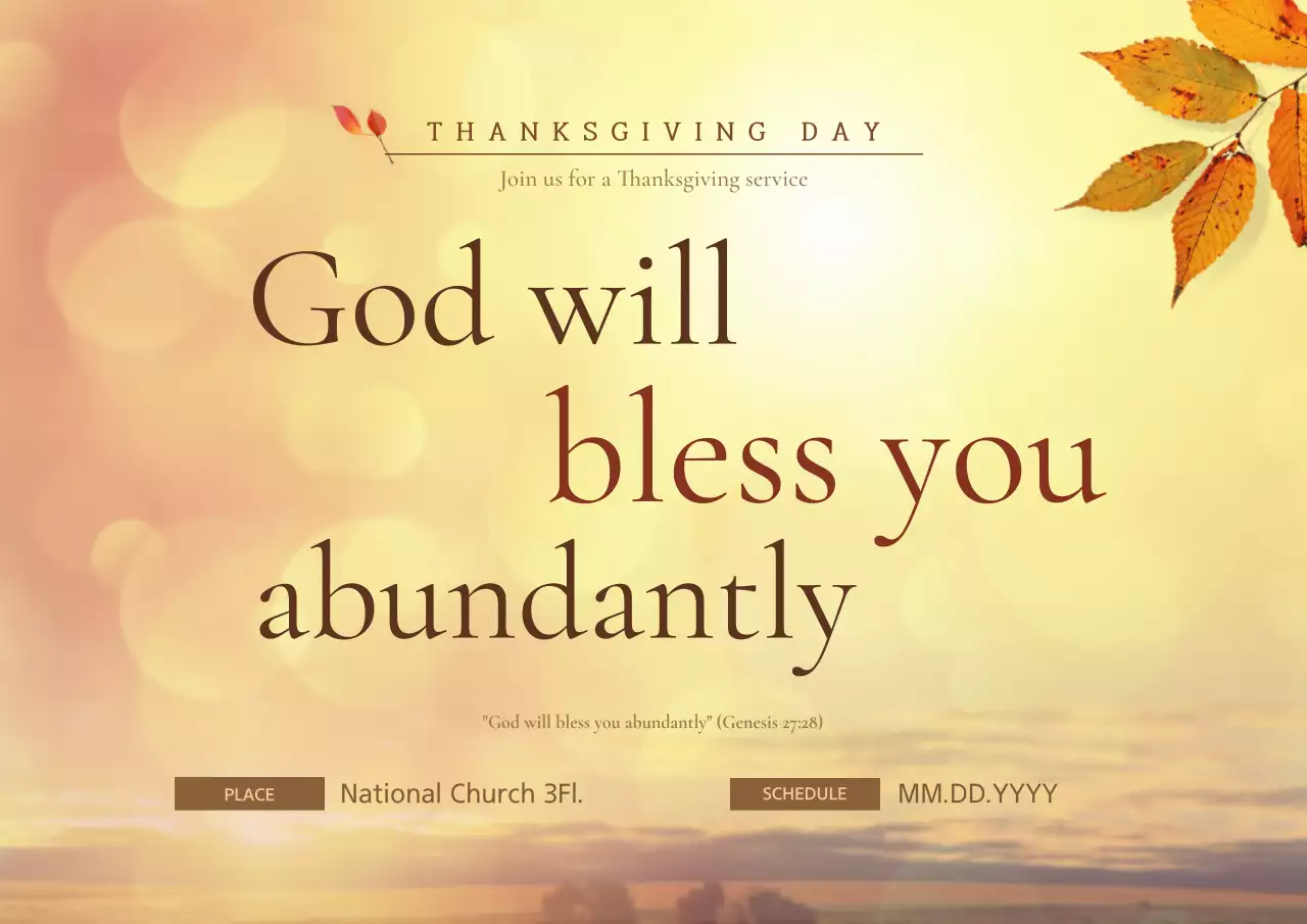 Gold Traditional Thanksgiving Announcement Poster