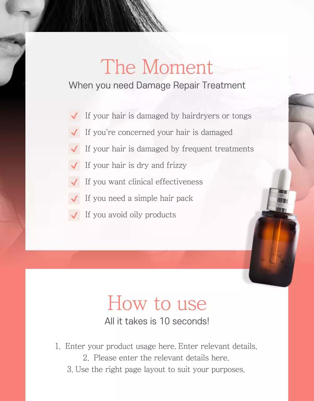 Orange Minimal Hair Promotion Poster