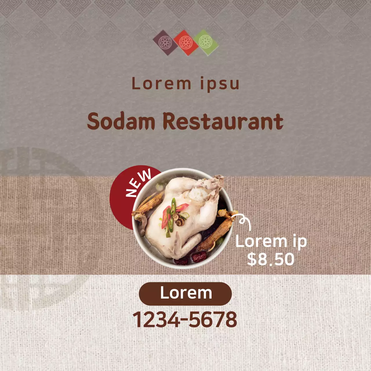 Foto cokelat menyoroti restoran tradisional Korea Samgyetang