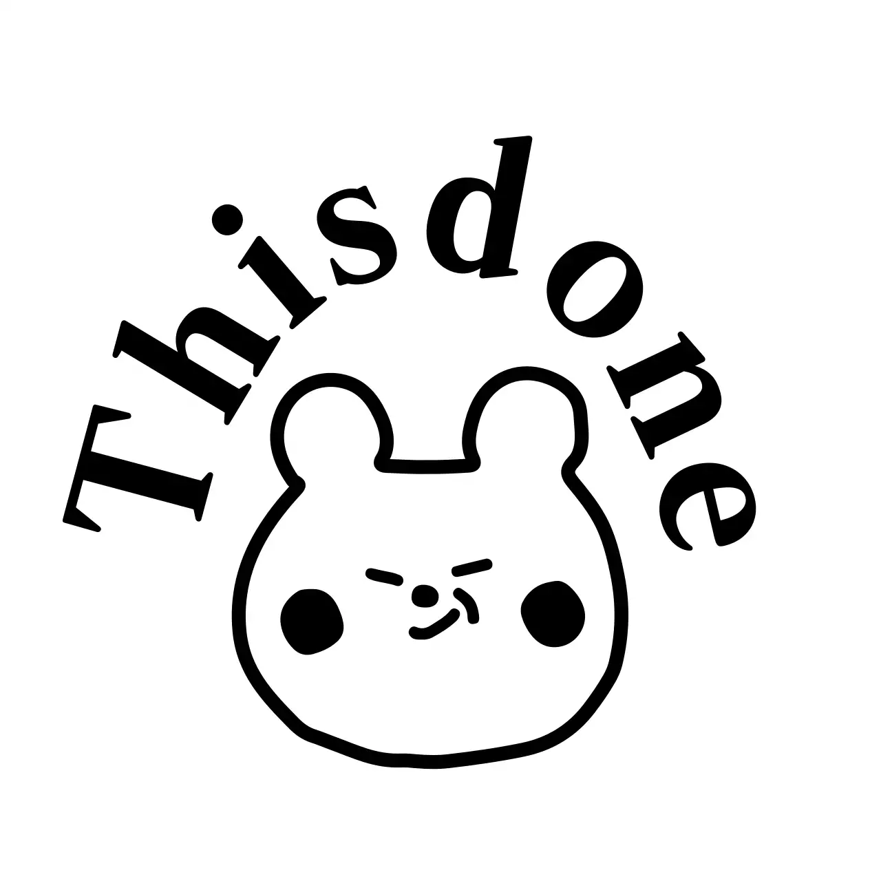 Merchandise dengan frasa hitam yang meningkatkan kepercayaan diri dan ilustrasi boneka beruang yang lucu