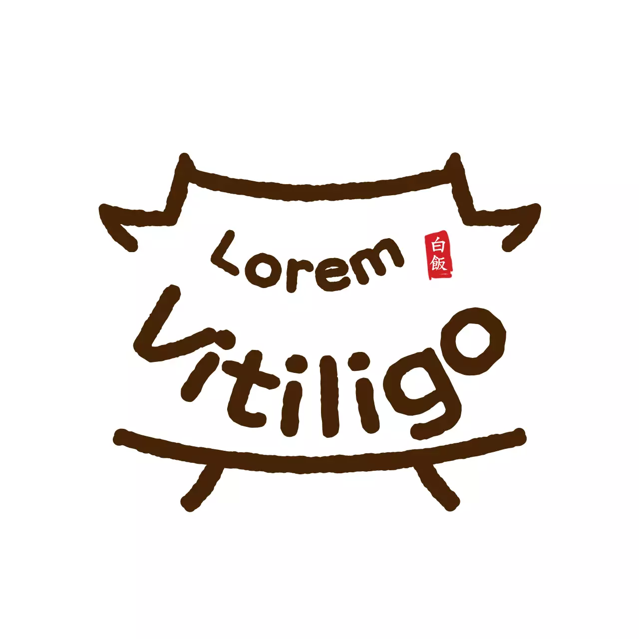 Gaya logo vitiligo coklat dan putih yang sederhana