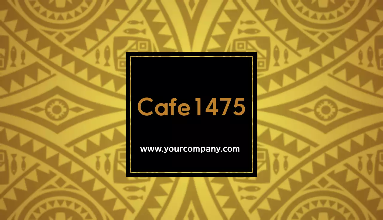 Gold Traditional Cafe Business Card