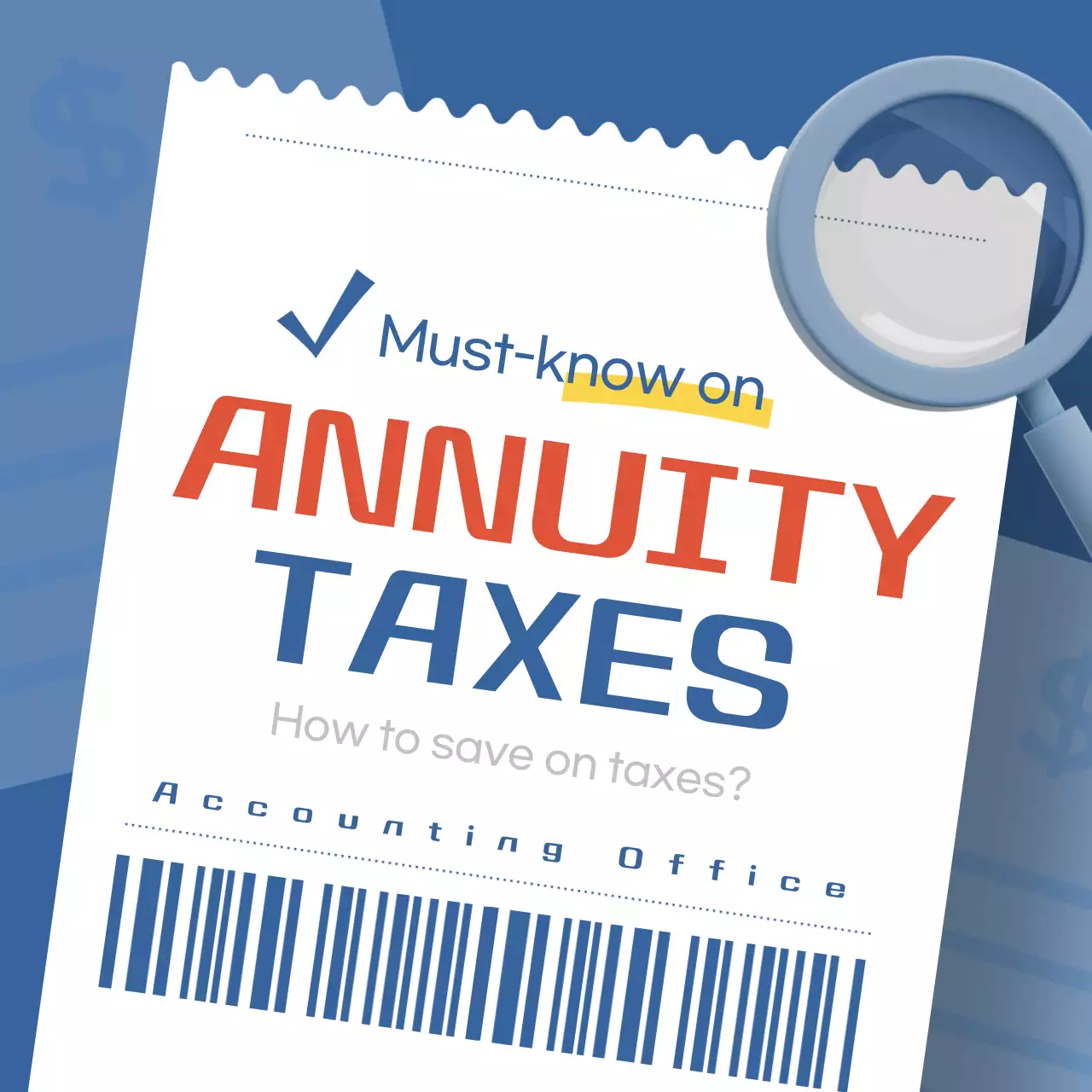 Blue and Red Receipt Concept Pension Receipt Tax Savings Tips