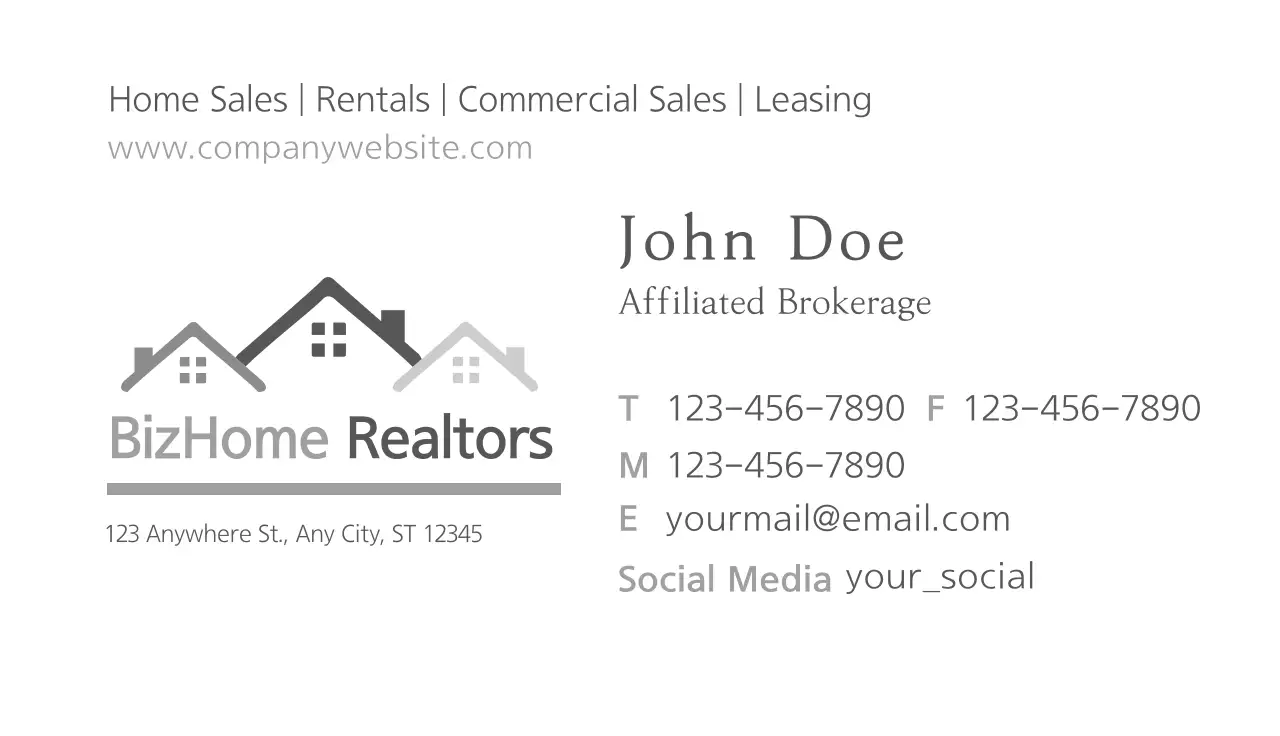 Grey Modern Real Estate Business Card