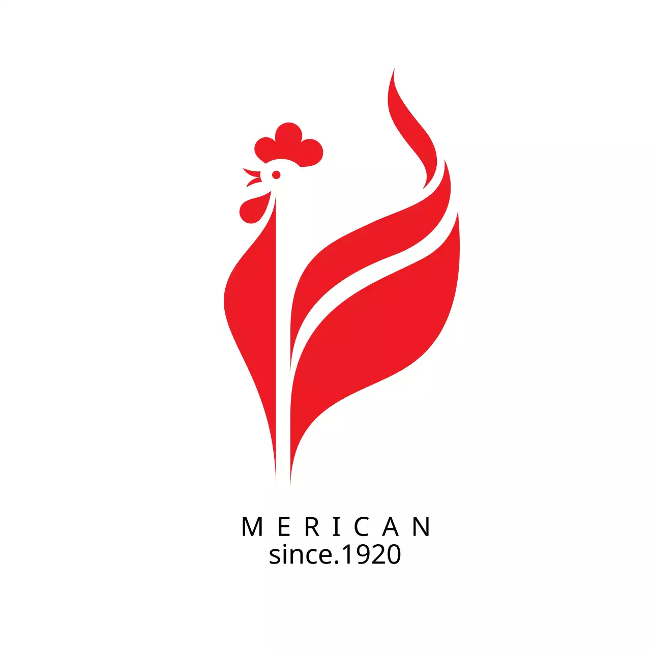 Red Minimal Rooster Logo