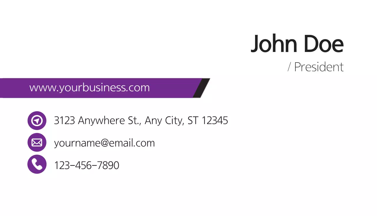 Purple Modern Math Promotion Business Card