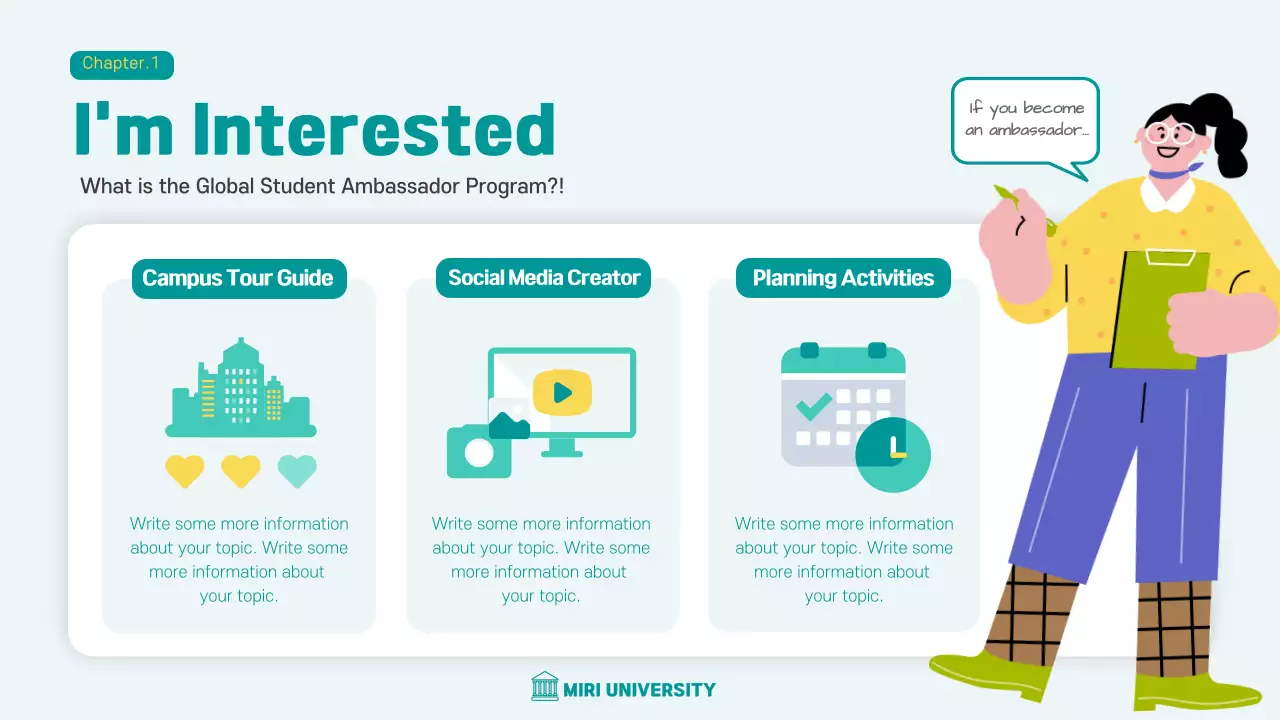 민트색의 유학생 프레테이션