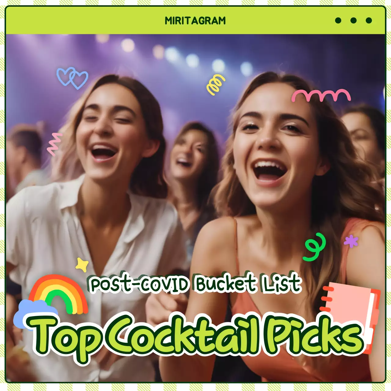 Colorful Trendy Cocktail Promotion Instagram Carousel
