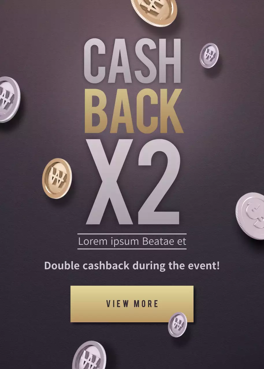Grey Modern Cashback Promotion Poster
